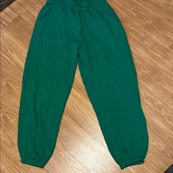 Old Navy Green Track Joggers Elastic Waistband medium worn one time - Picture 1 of 5